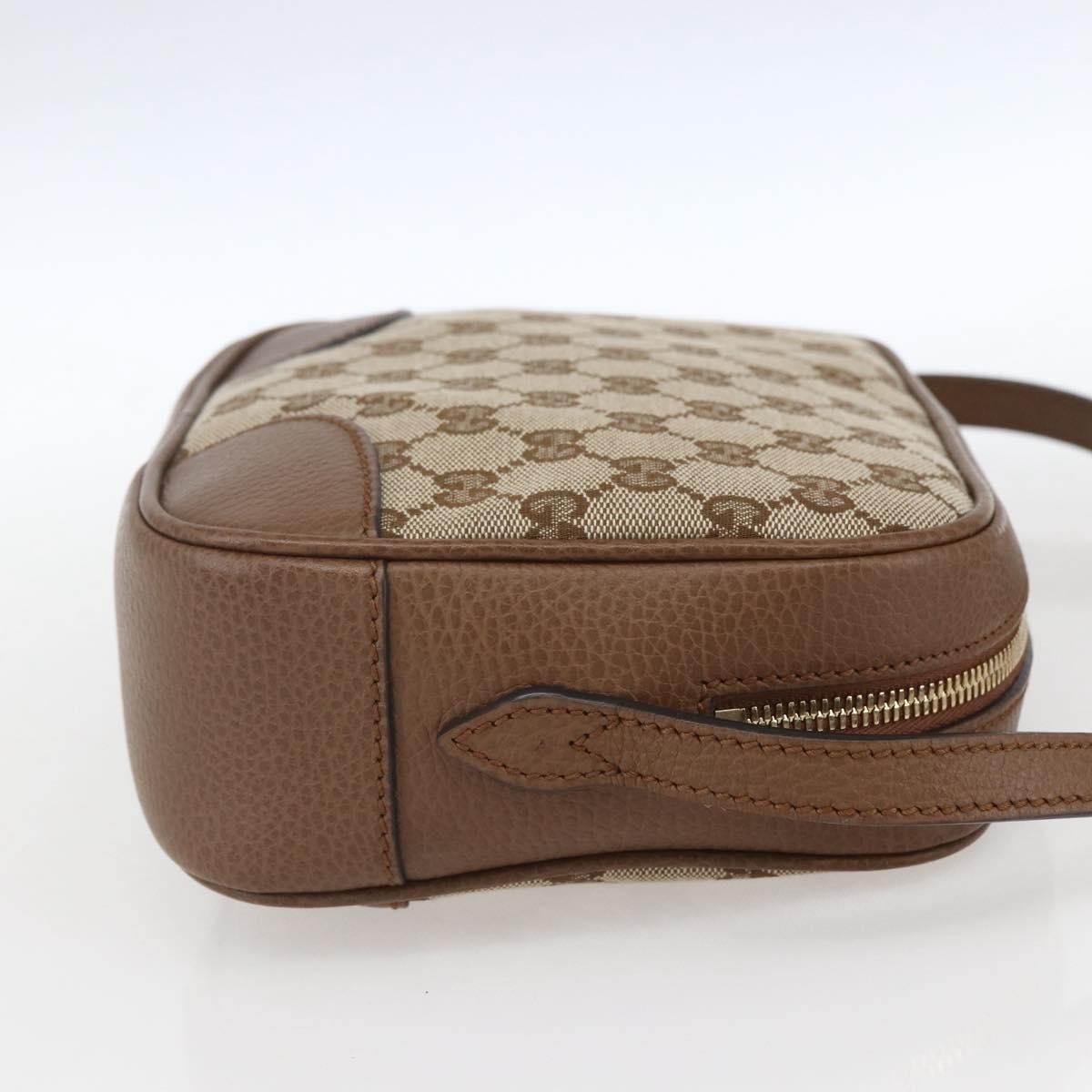 Gucci Bree Disco Crossbody Bag GG Canvas with Leather Mini Beige