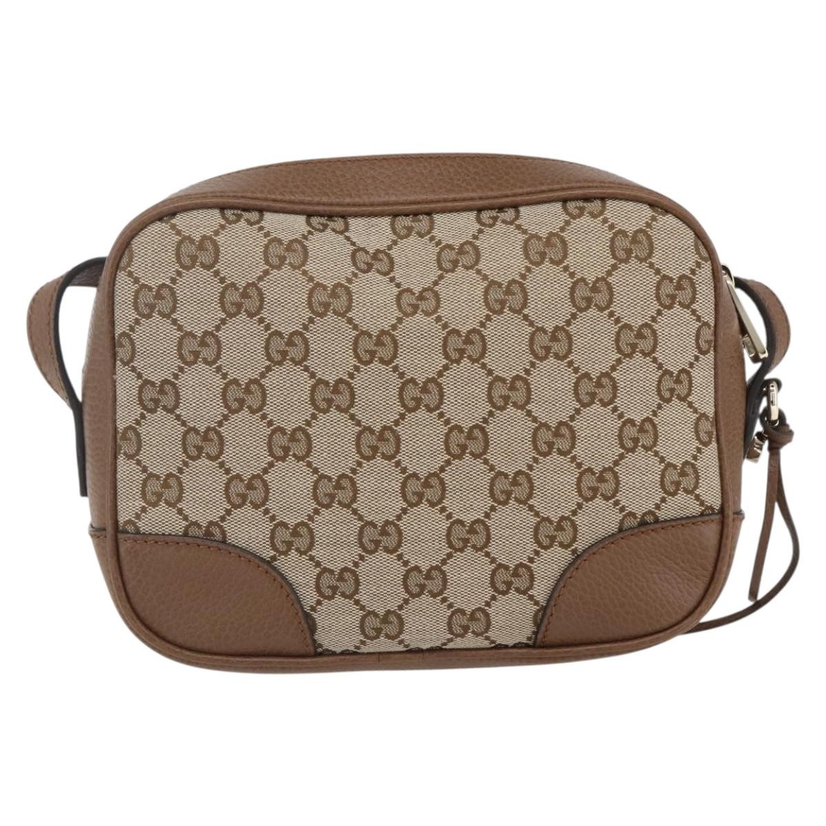 Gucci Bree Disco Crossbody Bag GG Canvas with Leather Mini Beige