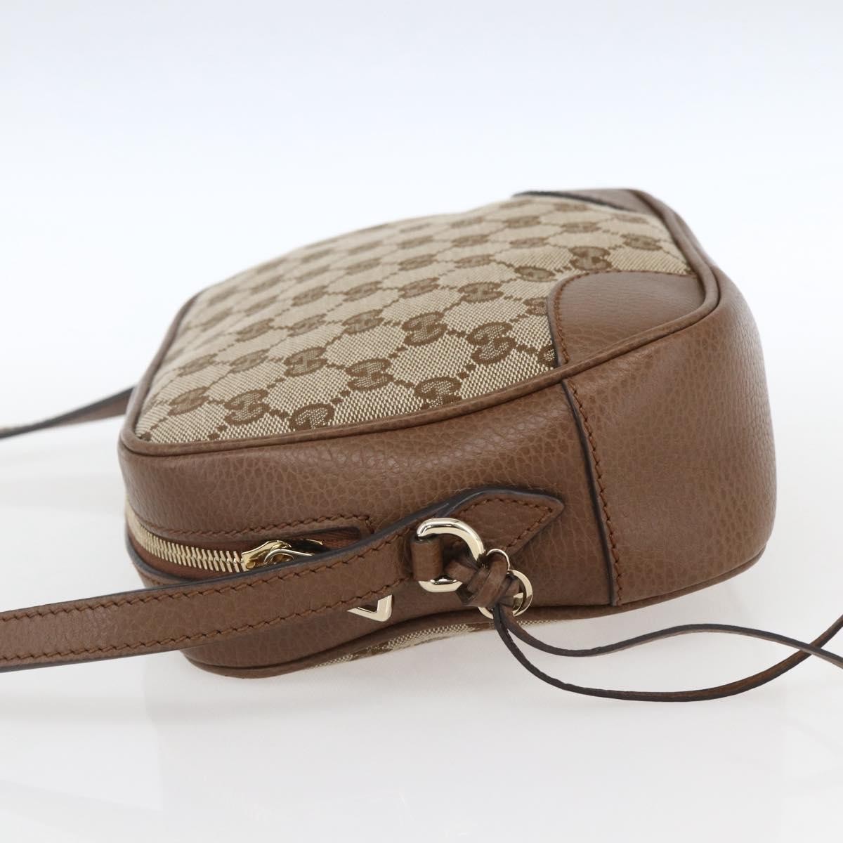 Gucci Bree Disco Crossbody Bag GG Canvas with Leather Mini Beige