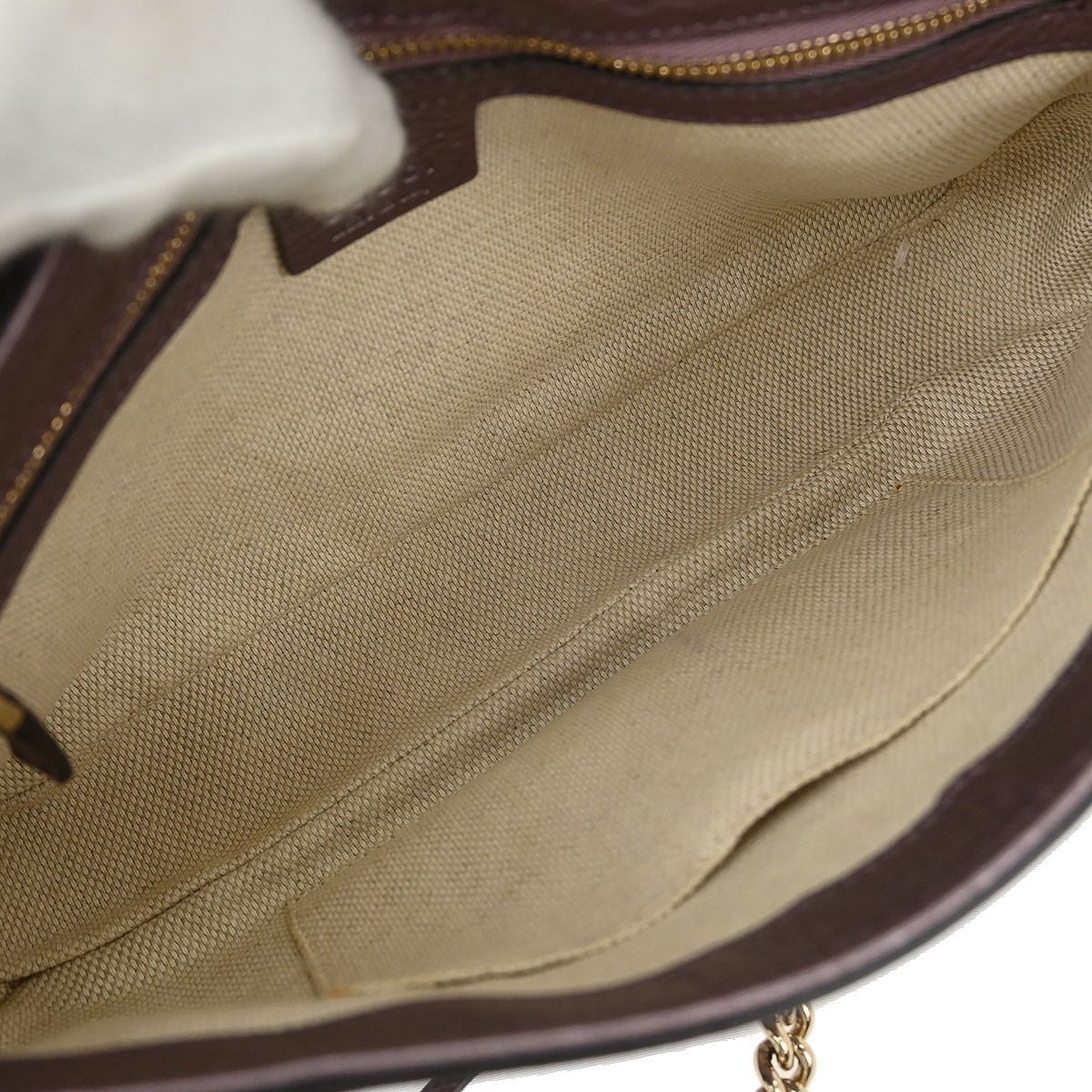 Gucci Gucci Soho Chain Crossbody Bag Leather Medium Paars