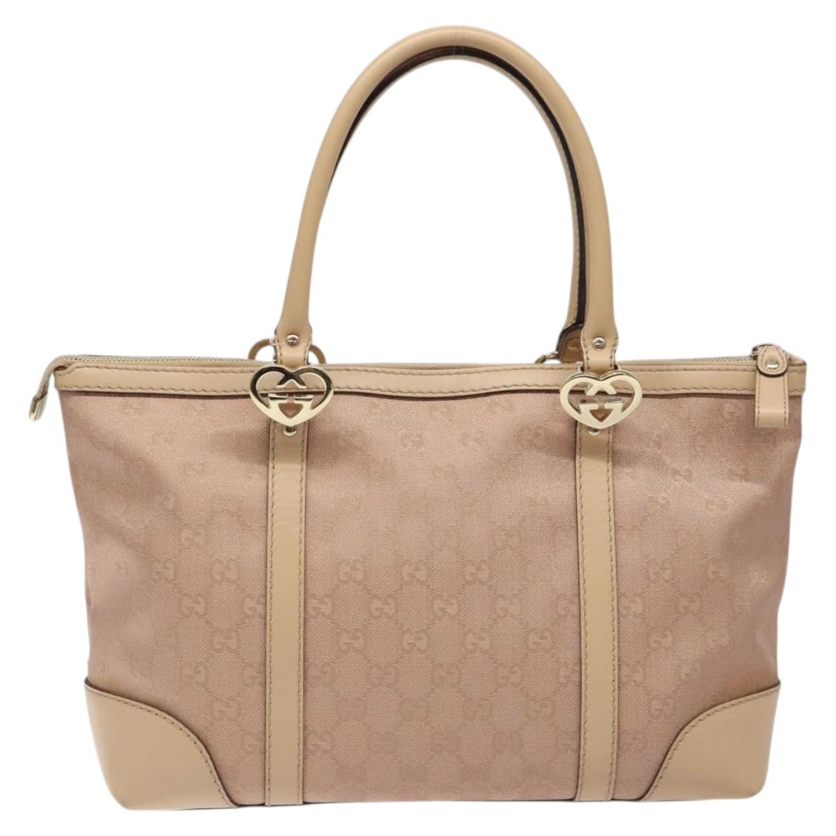 Gucci Gucci Lovely Heart Interlocking G Tote GG Canvas Small Roze