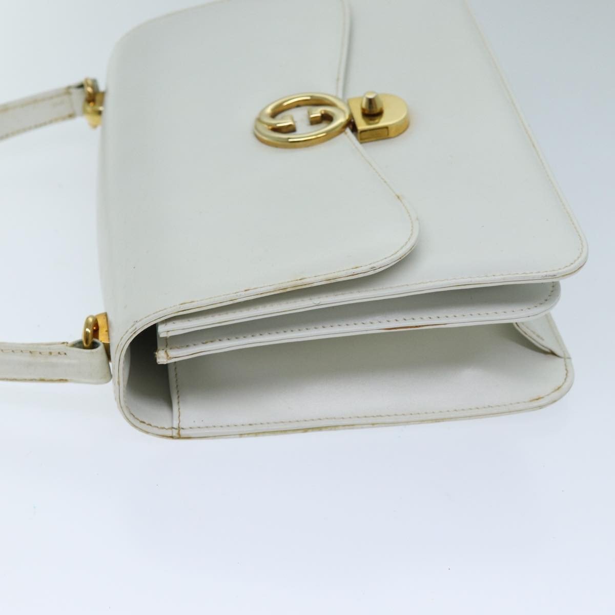Gucci 1973 Flap Top Handle Leather Medium Wit