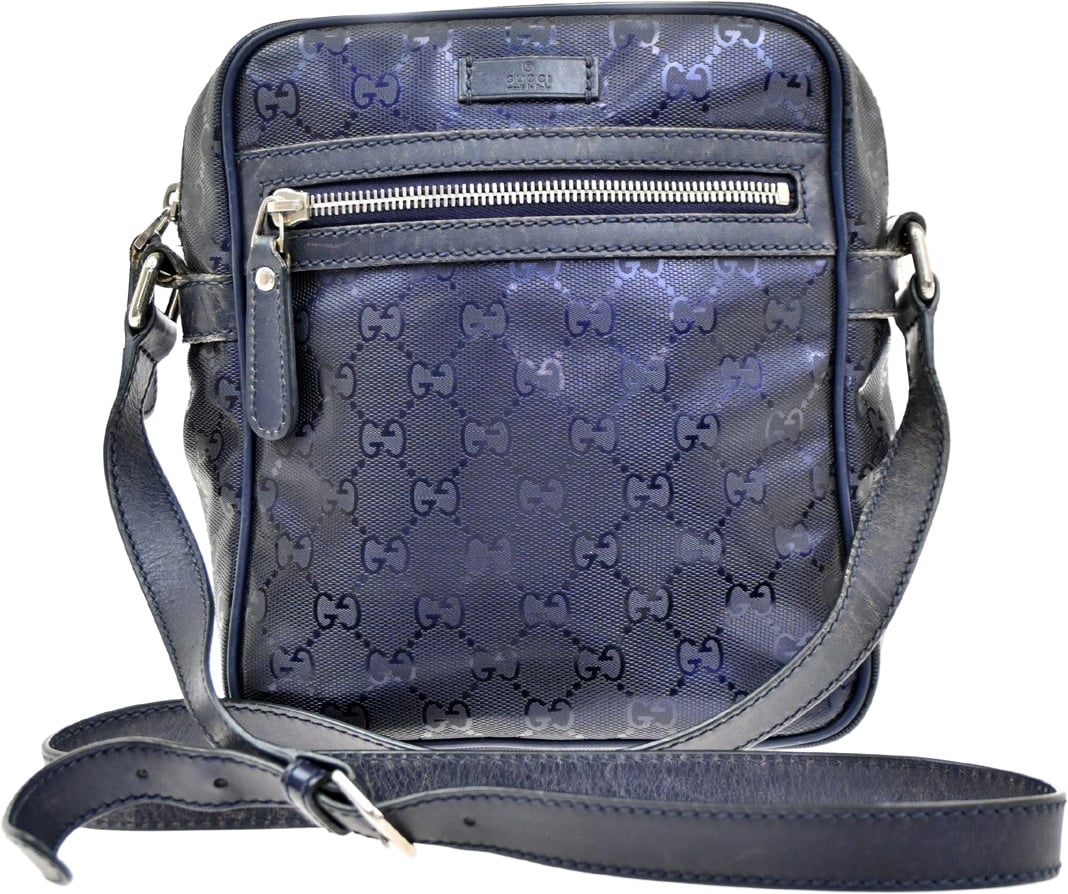 Gucci Gucci Zip Crossbody Bag GG Imprime Small Navy