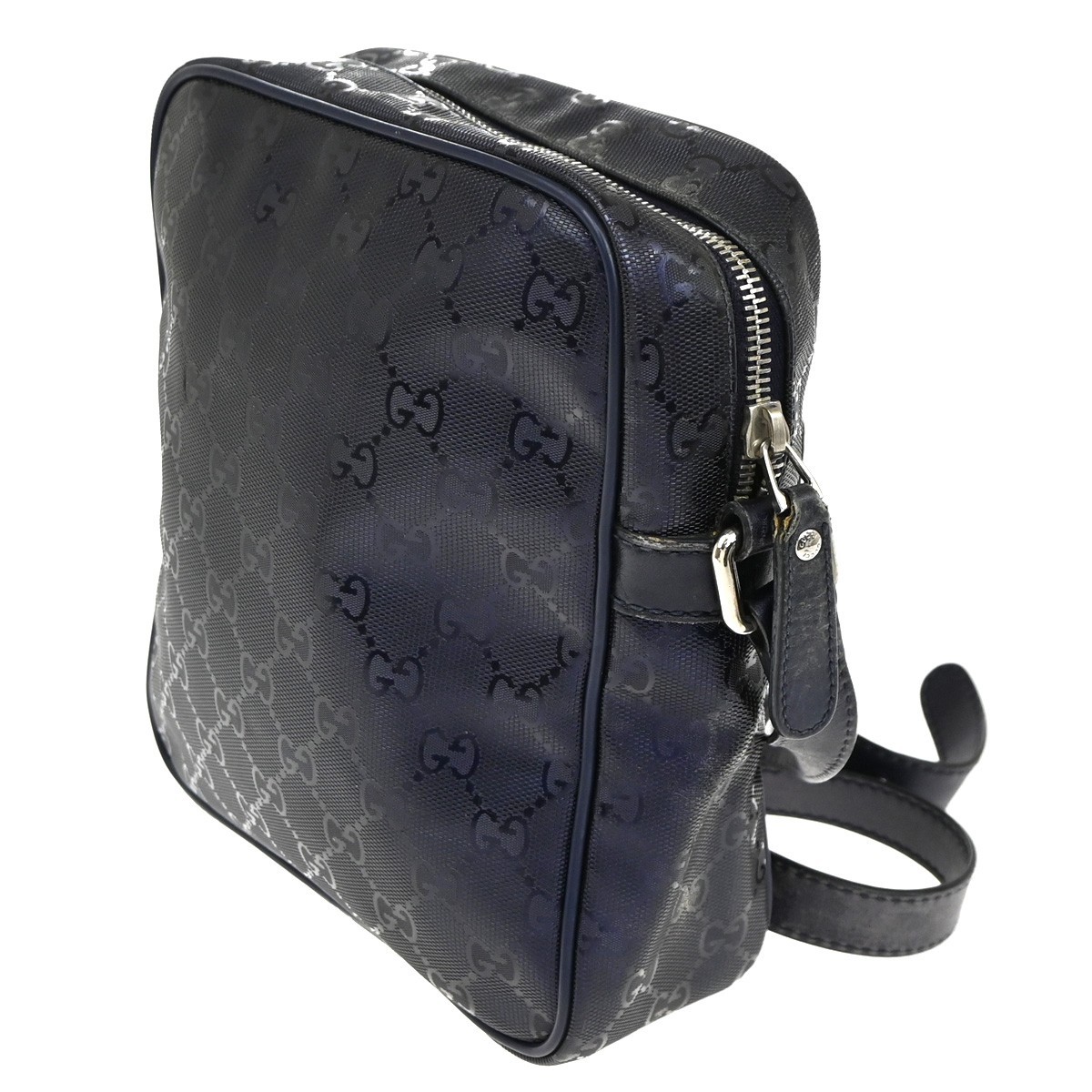 Gucci Gucci Zip Crossbody Bag GG Imprime Small Navy