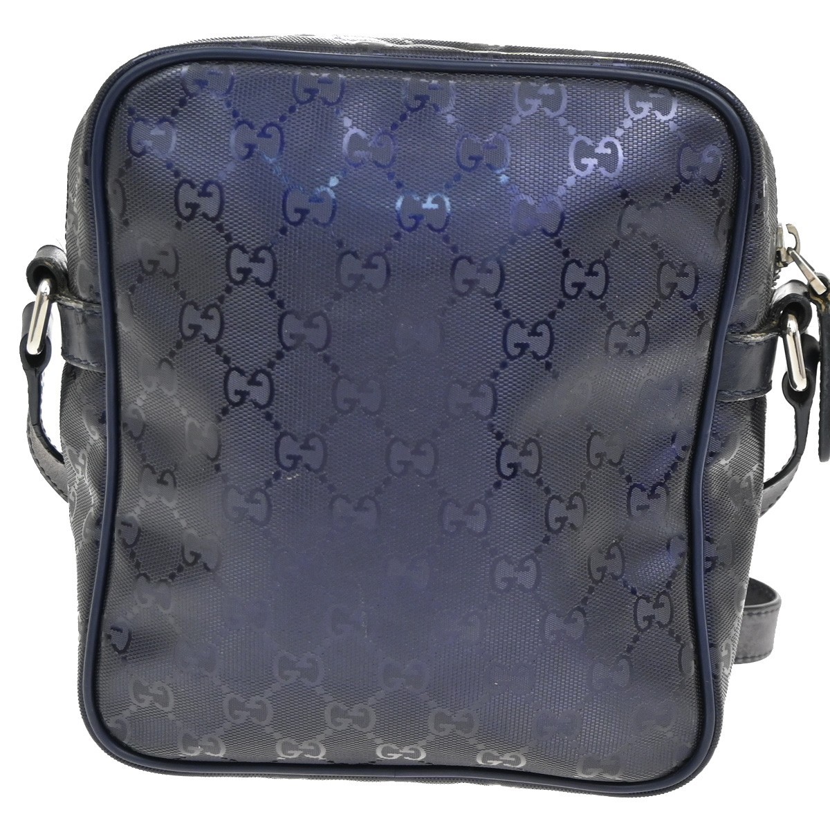 Gucci Gucci Zip Crossbody Bag GG Imprime Small Navy