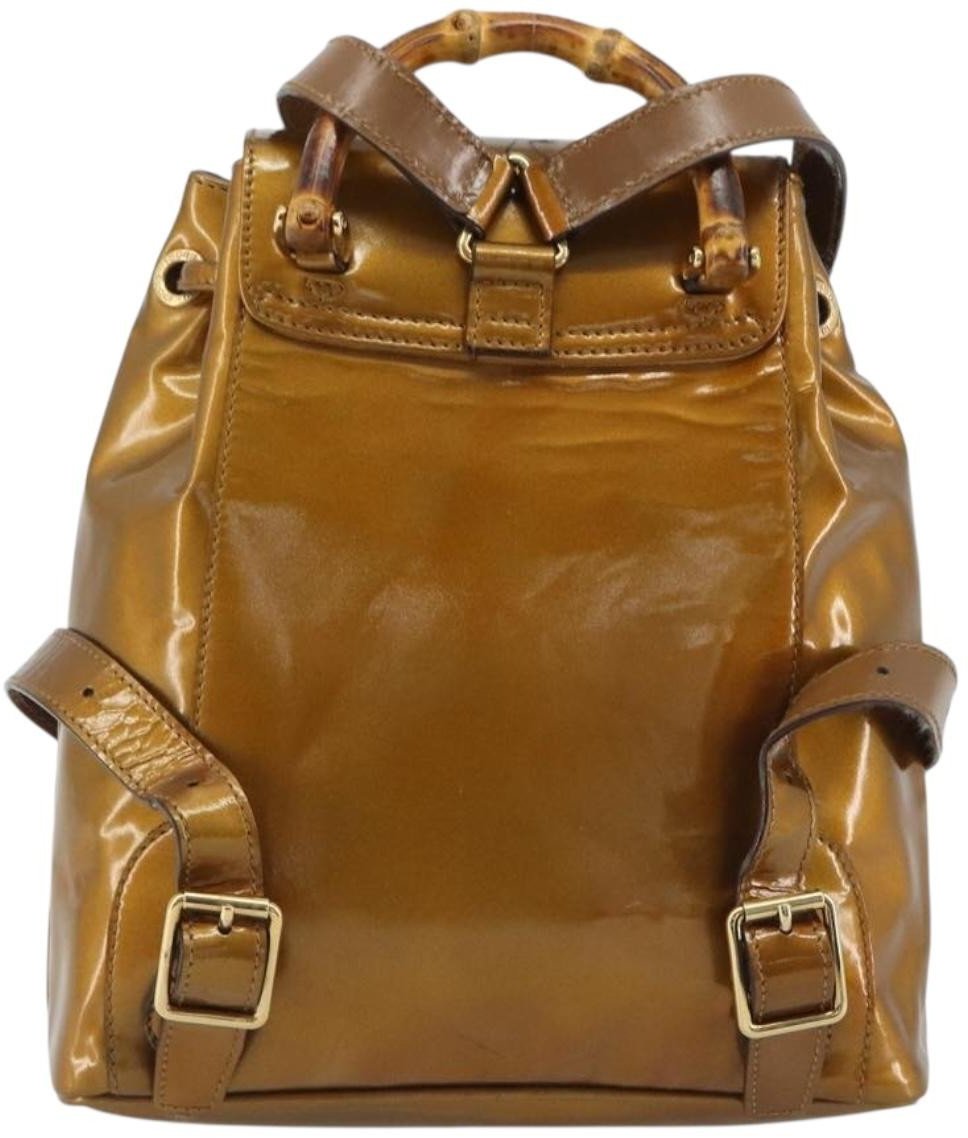 Gucci Vintage Bamboo Patent Mini Goud