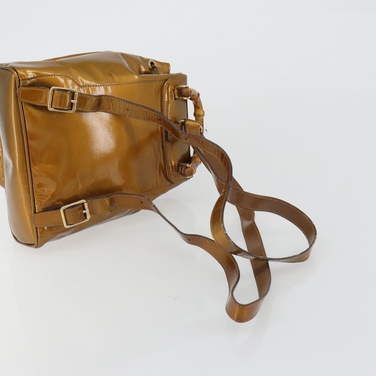 Gucci Vintage Bamboo Patent Mini Goud