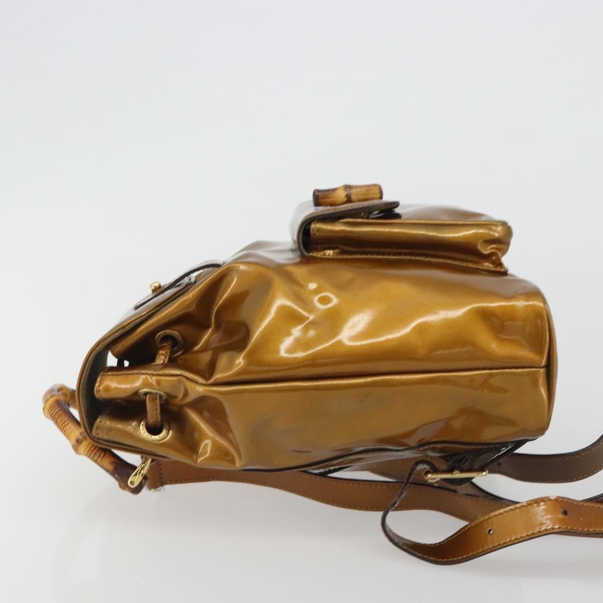 Gucci Vintage Bamboo Patent Mini Goud