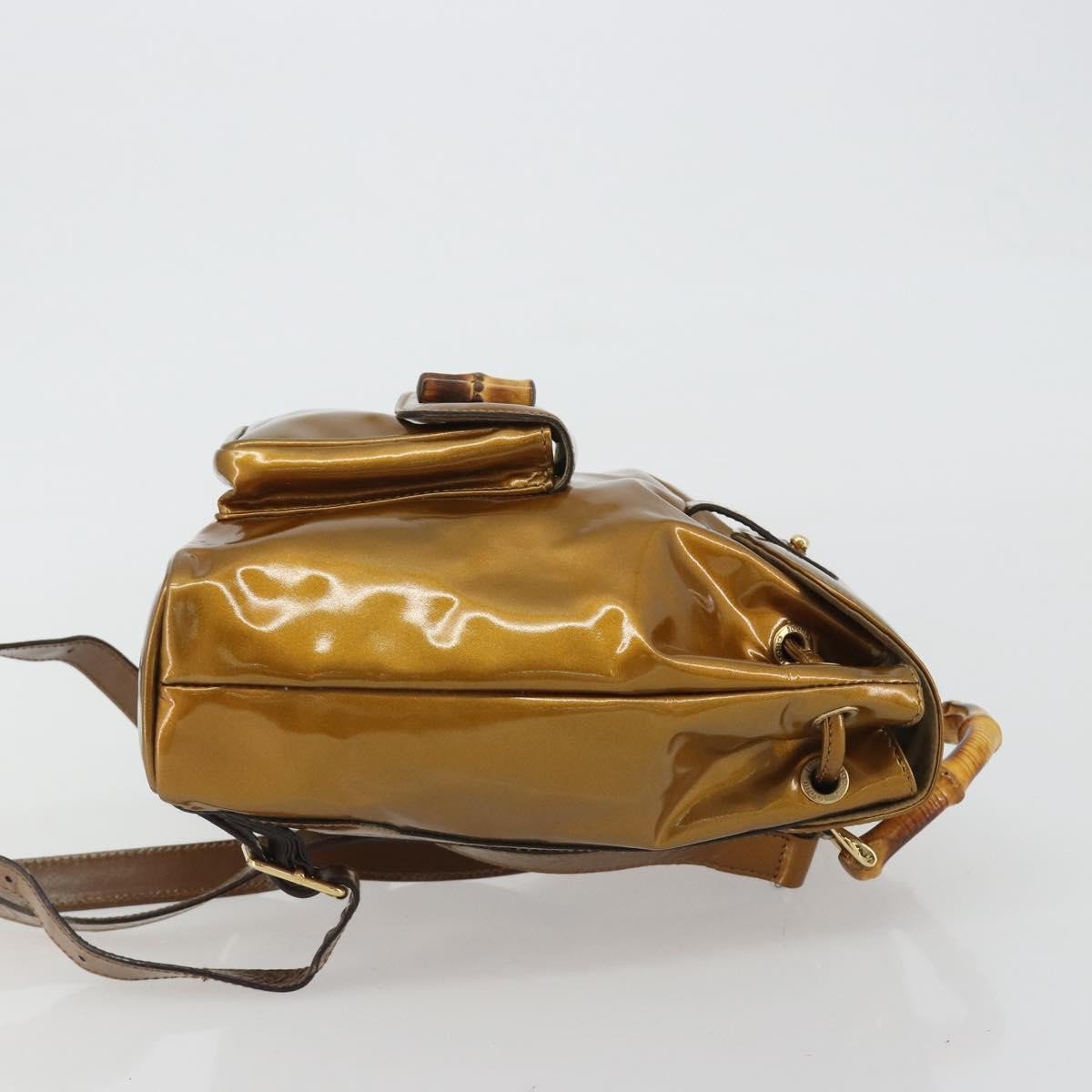 Gucci Vintage Bamboo Patent Mini Goud