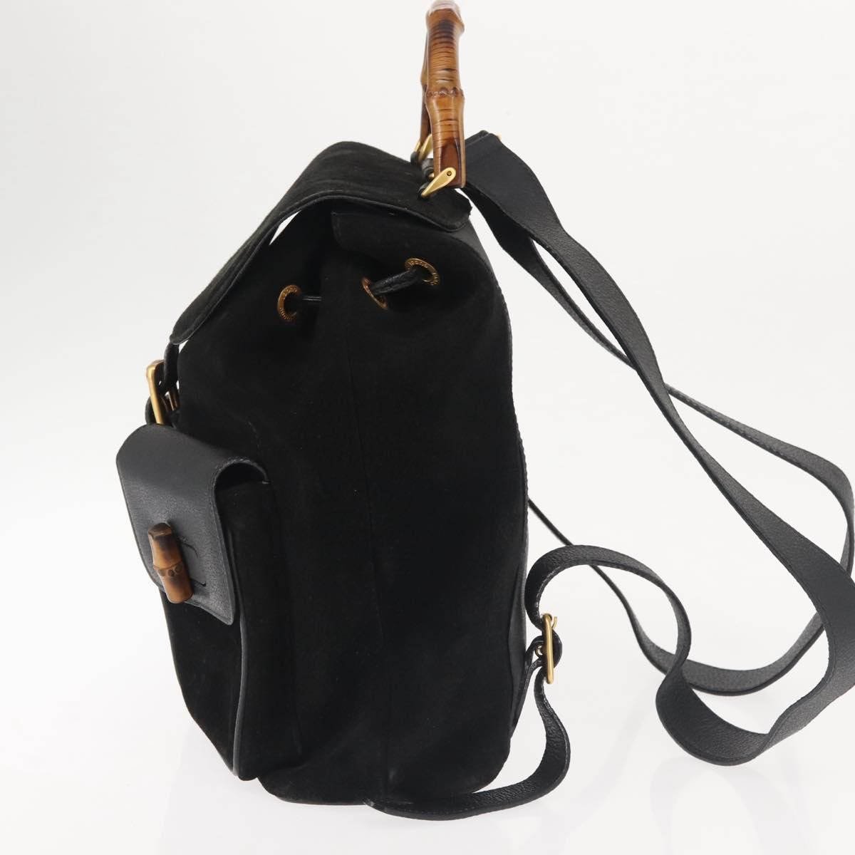 Gucci Vintage Bamboo Suede Medium Zwart