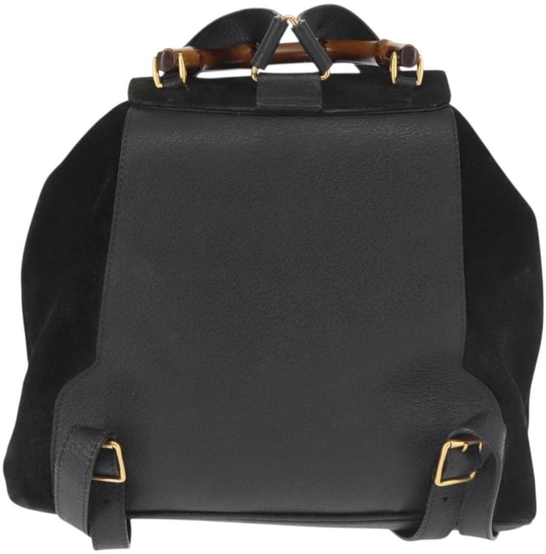 Gucci Vintage Bamboo Suede Medium Zwart