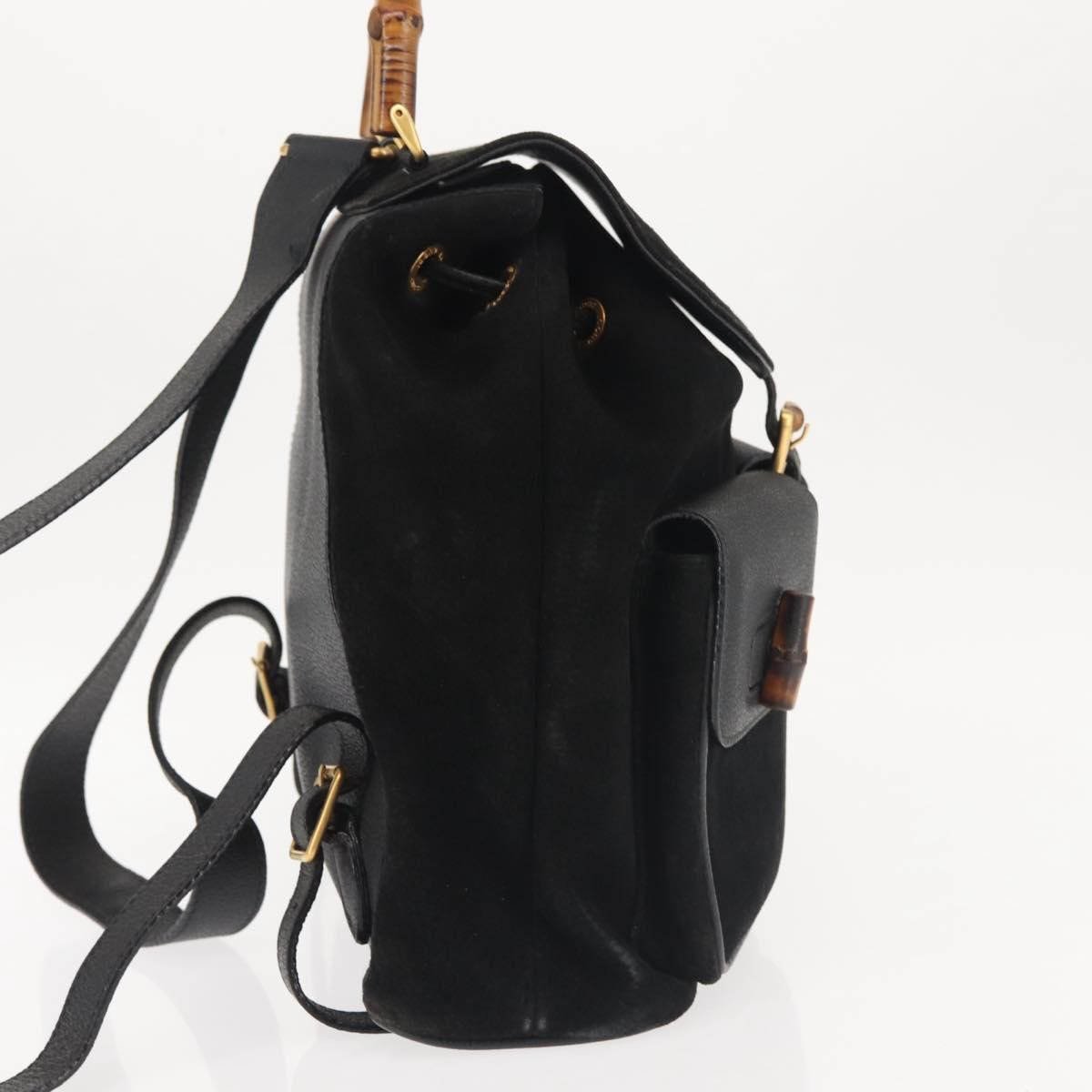 Gucci Vintage Bamboo Suede Medium Zwart