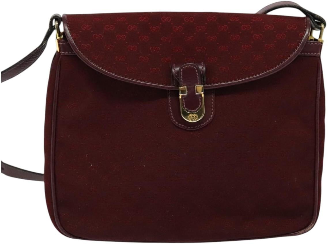 Gucci Gucci Micro GG Canvas Shoulder Bag Canvas Rood