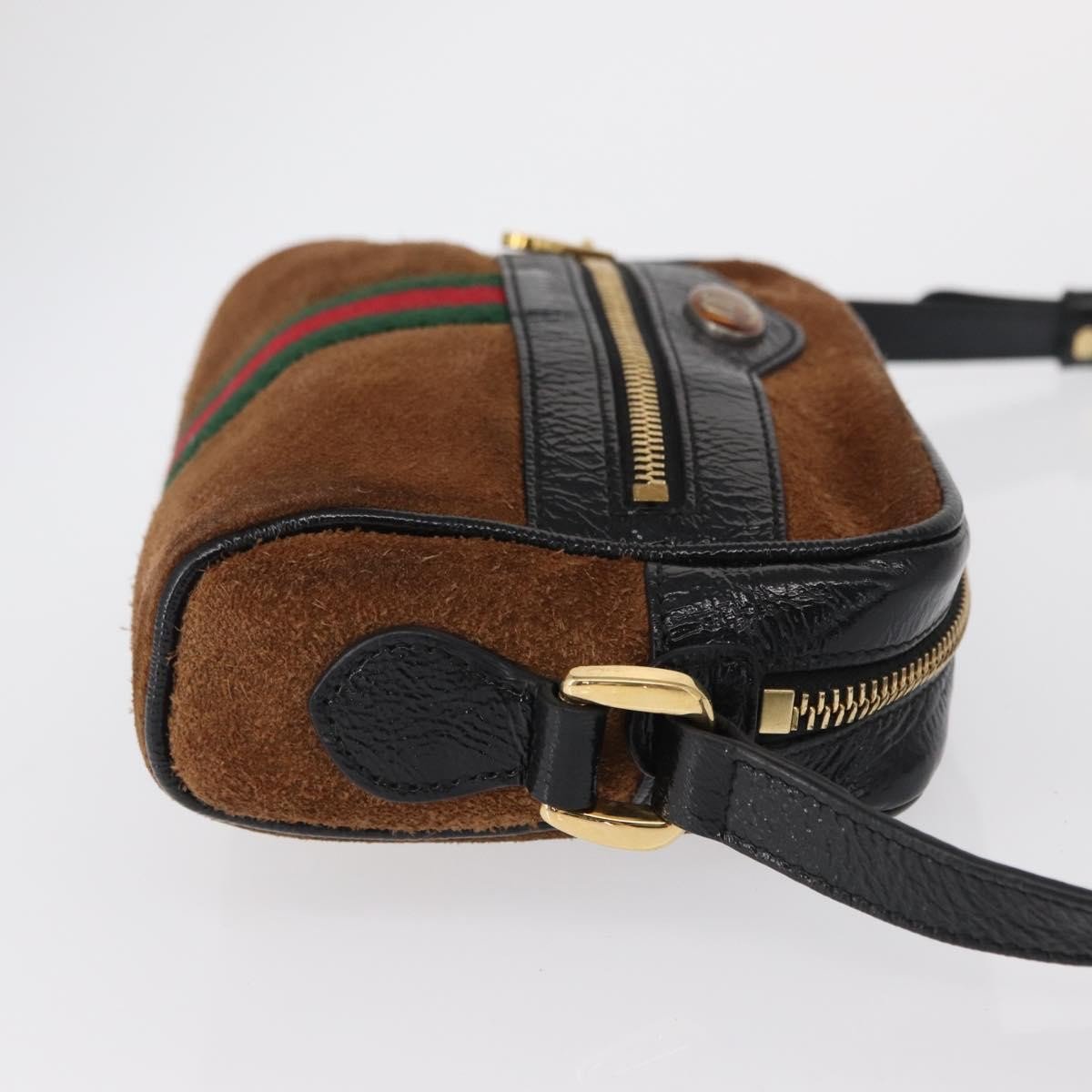 Gucci Ophidia Shoulder Bag Suede Small Bruin