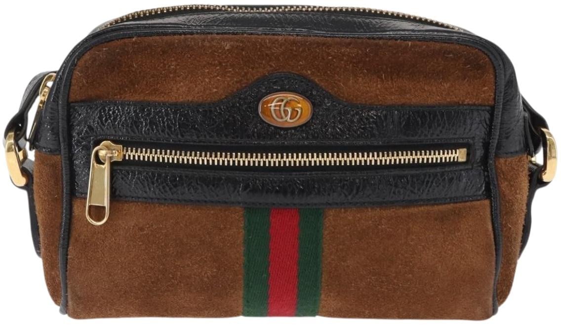 Gucci Ophidia Shoulder Bag Suede Small Bruin
