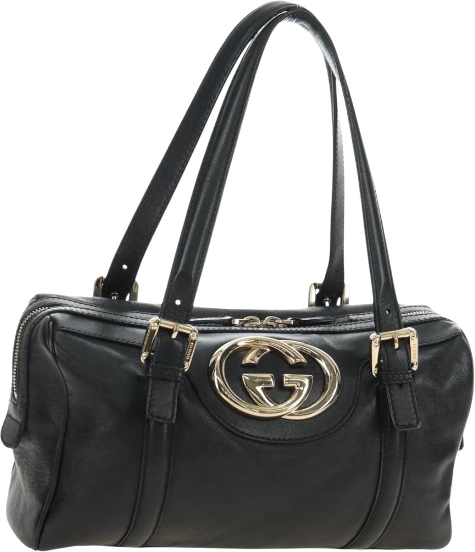 Gucci Britt Boston Duffle Leather Small Zwart