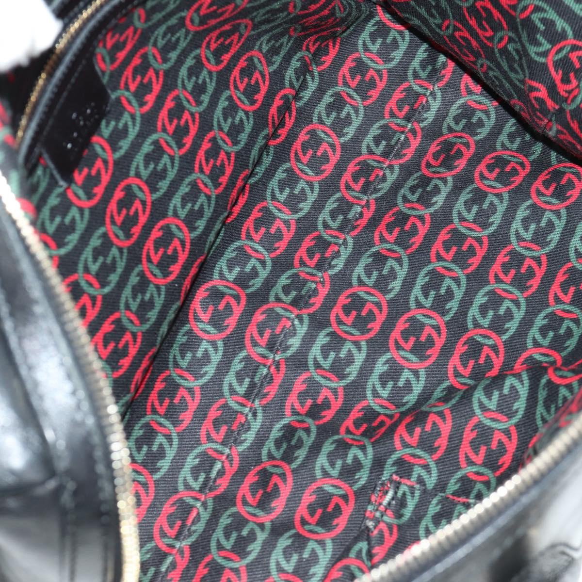 Gucci Britt Boston Duffle Leather Small Zwart