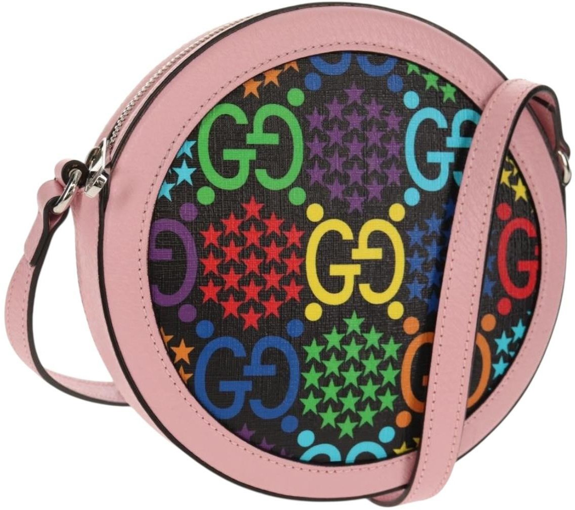 Gucci Round Shoulder Bag Psychedelic Print GG Coated Canvas Divers
