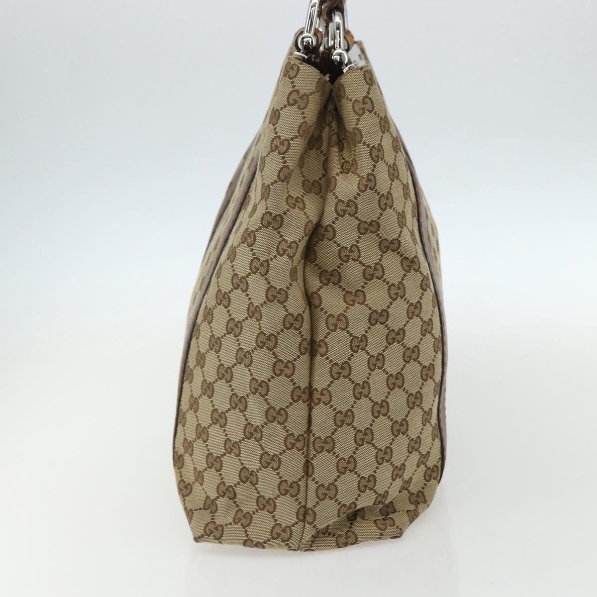 Gucci Gucci Bamboo Bar Tote GG Canvas Large Beige