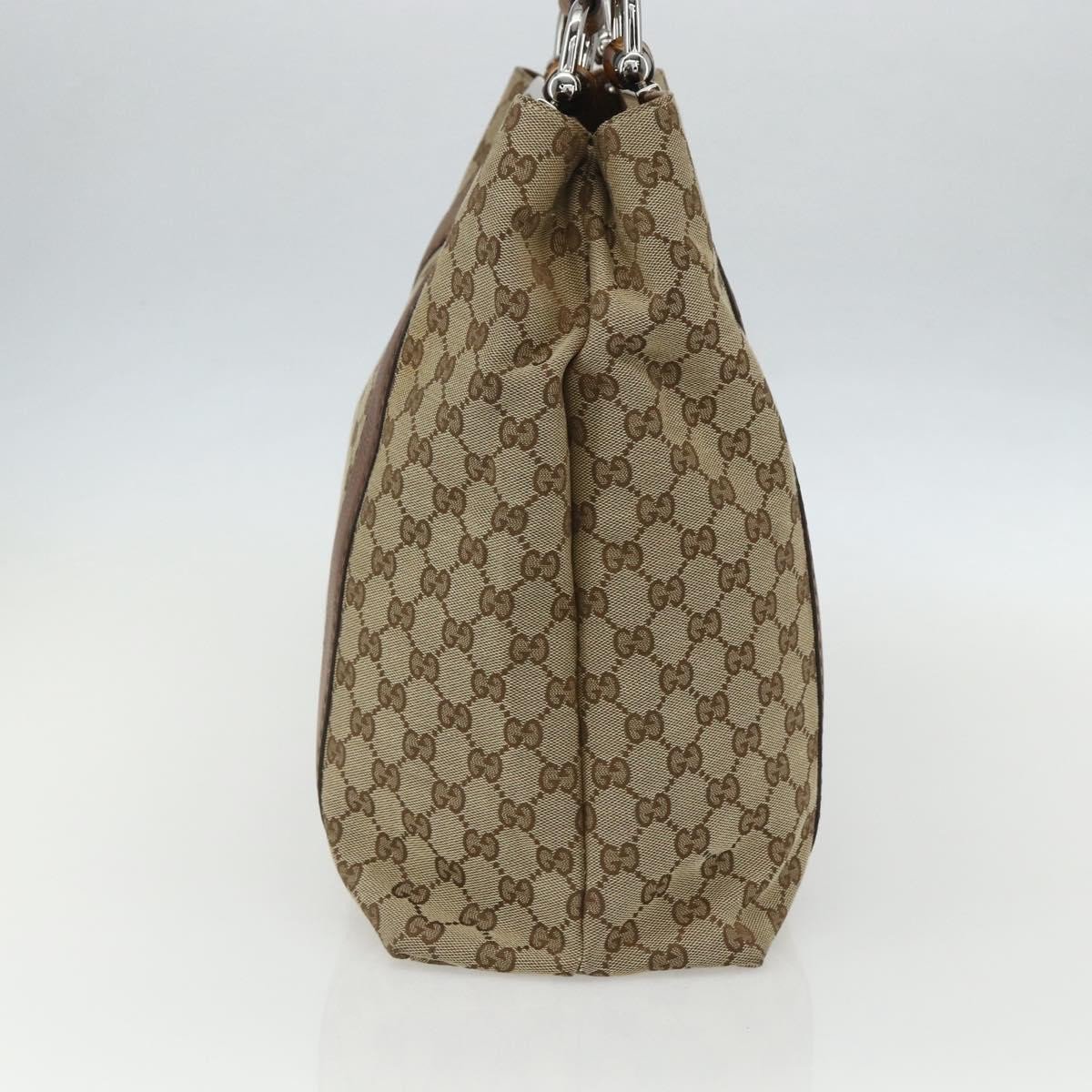 Gucci Gucci Bamboo Bar Tote GG Canvas Large Beige