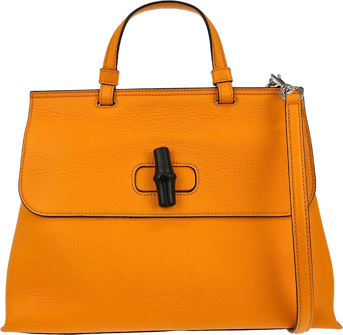 Gucci Gucci 2-Way Bamboo Handle Shoulder Bag Python Oranje