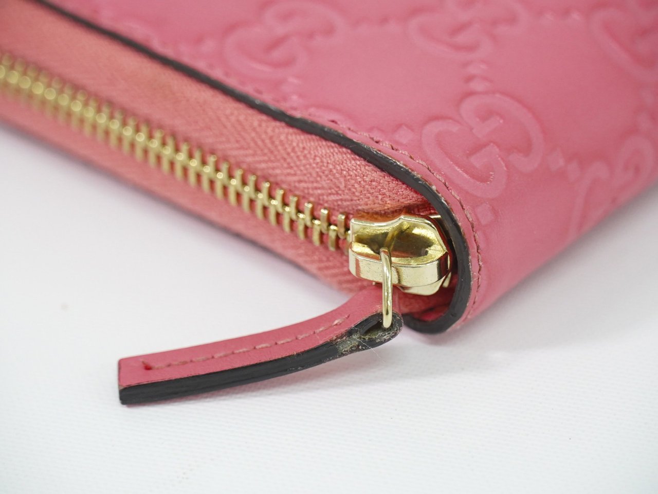 Gucci Zip Around Wallet (Outlet) Microguccissima Leather Long Roze