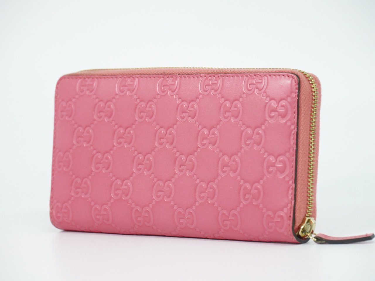 Gucci Zip Around Wallet (Outlet) Microguccissima Leather Long Roze