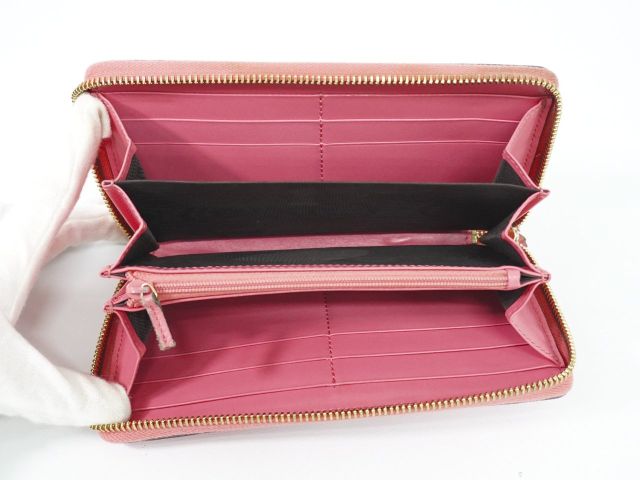 Gucci Zip Around Wallet (Outlet) Microguccissima Leather Long Roze