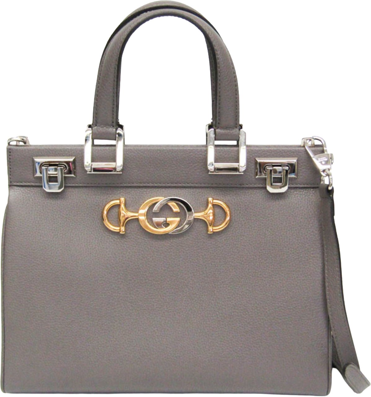 Gucci Zumi Top Handle Leather Medium Grijs