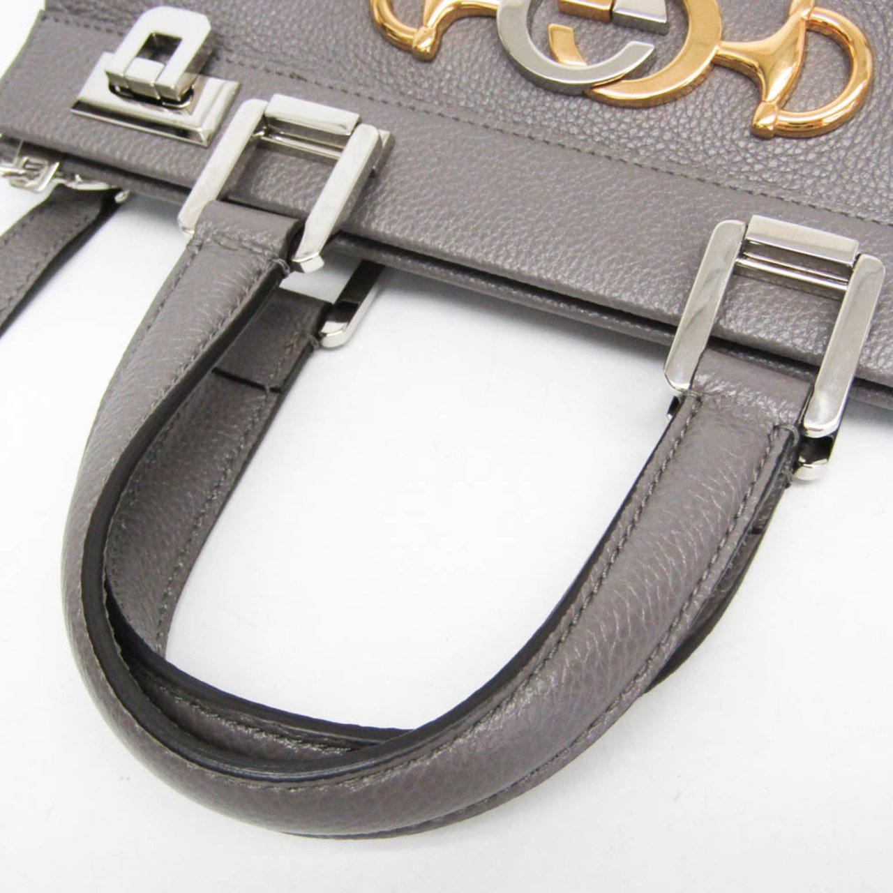 Gucci Zumi Top Handle Leather Medium Grijs
