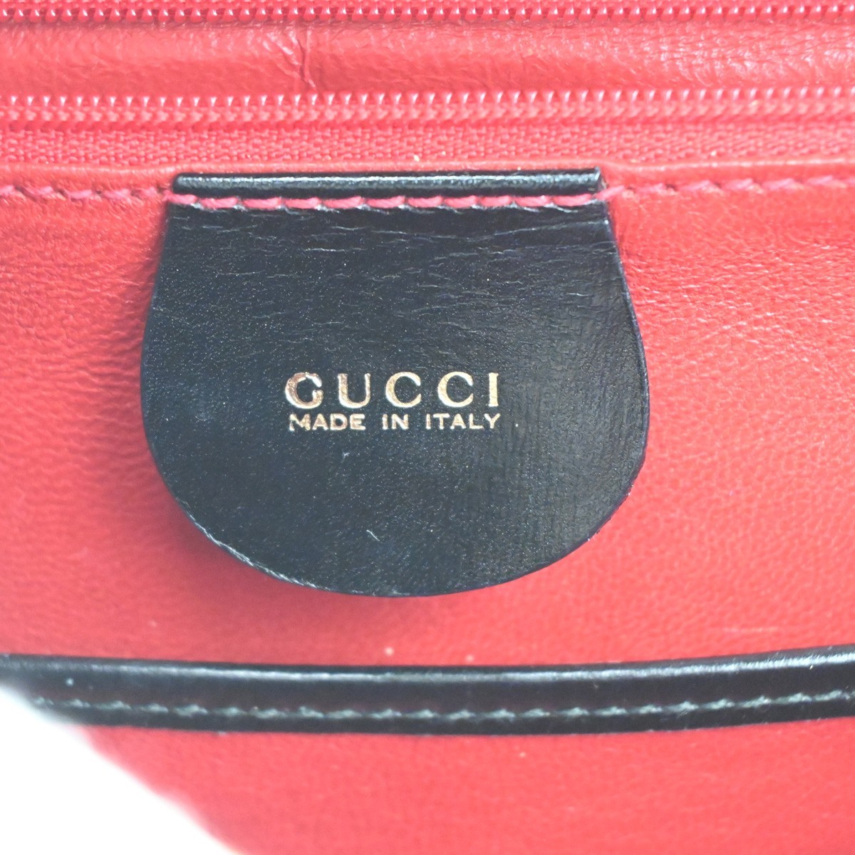 Gucci Gucci Vintage Convertible Bamboo Top Handle Bag Leather Medium Zwart