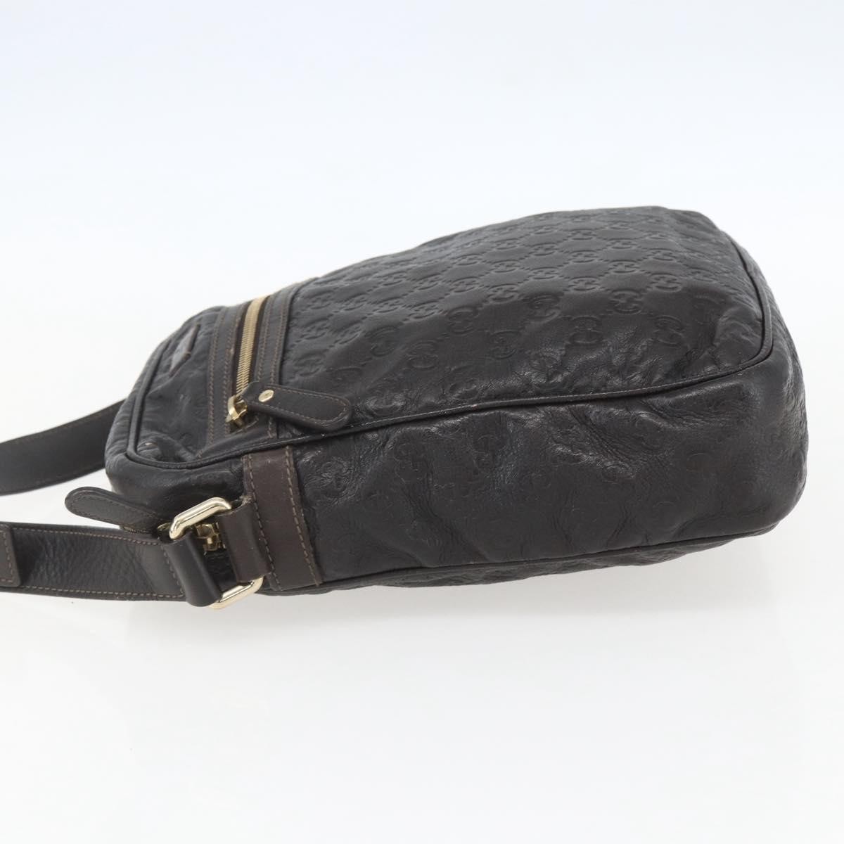 Gucci Gucci Front Zip Messenger Guccissima Leather Medium Bruin