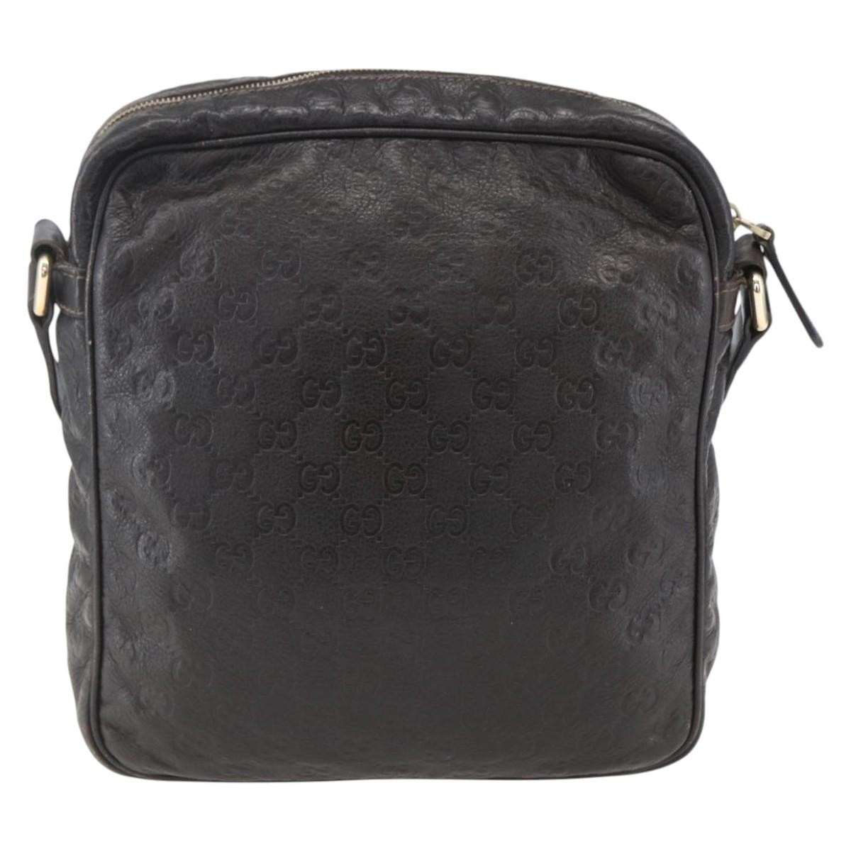 Gucci Gucci Front Zip Messenger Guccissima Leather Medium Bruin