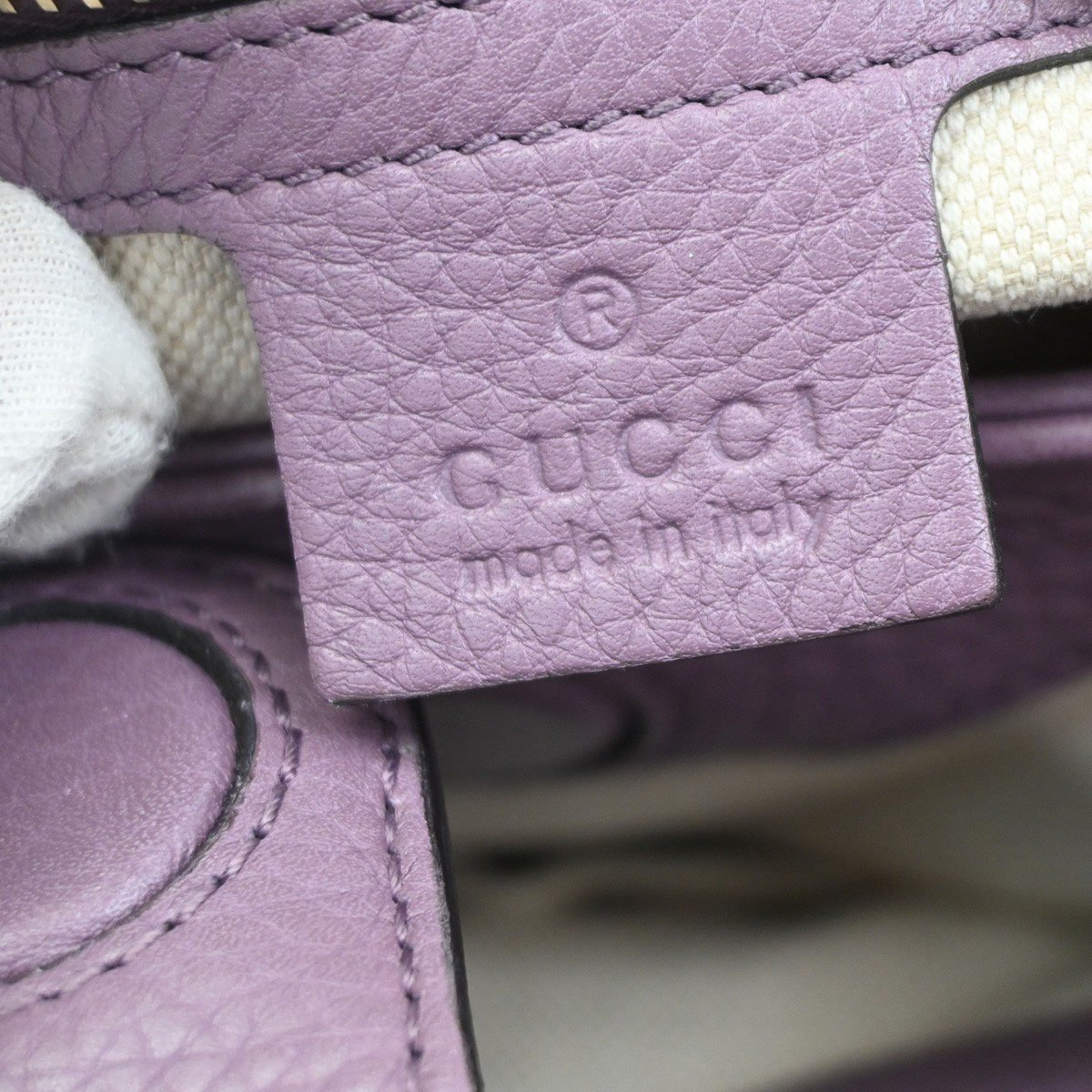 Gucci Gucci Bamboo Shopper Tote Leather Small Paars