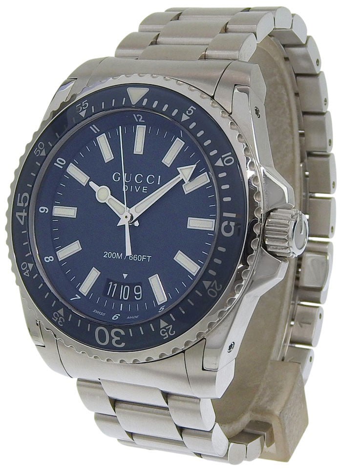 Gucci Dive 200M Quartz Stainless Steel 45 Divers
