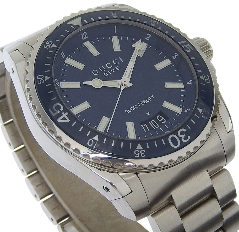 Gucci Dive 200M Quartz Stainless Steel 45 Divers