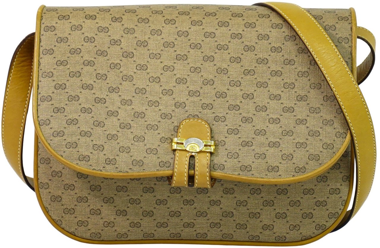 Gucci Gucci GG Marmont Pouch Crossbody Bag Leather Mini Beige