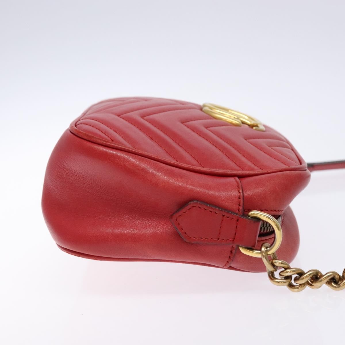 Gucci Gucci GG Marmont Triple Zip Chain Bag Matelasse Leather Mini Rood