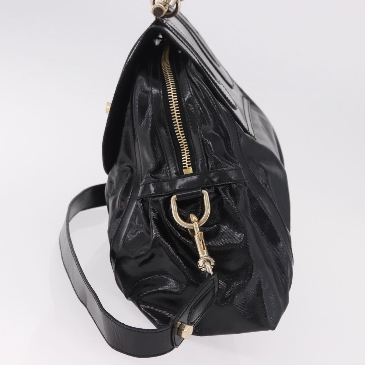 Gucci Pop Bamboo Handle Dialux Coated Canvas Medium Zwart