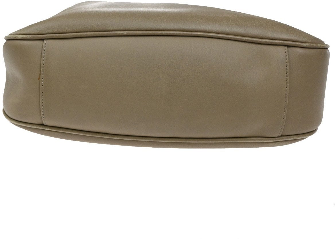 Gucci Gucci Vintage Bamboo Handle Open Hobo Leather Large Beige