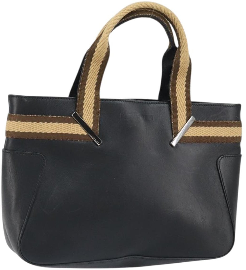 Gucci Gucci Vintage Web Tote Leather Zwart