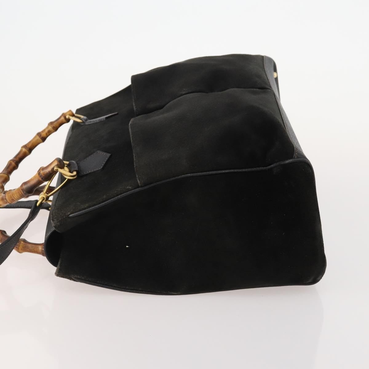 Gucci Vintage Diana Bamboo Top Handle Tote Ostrich Medium Zwart