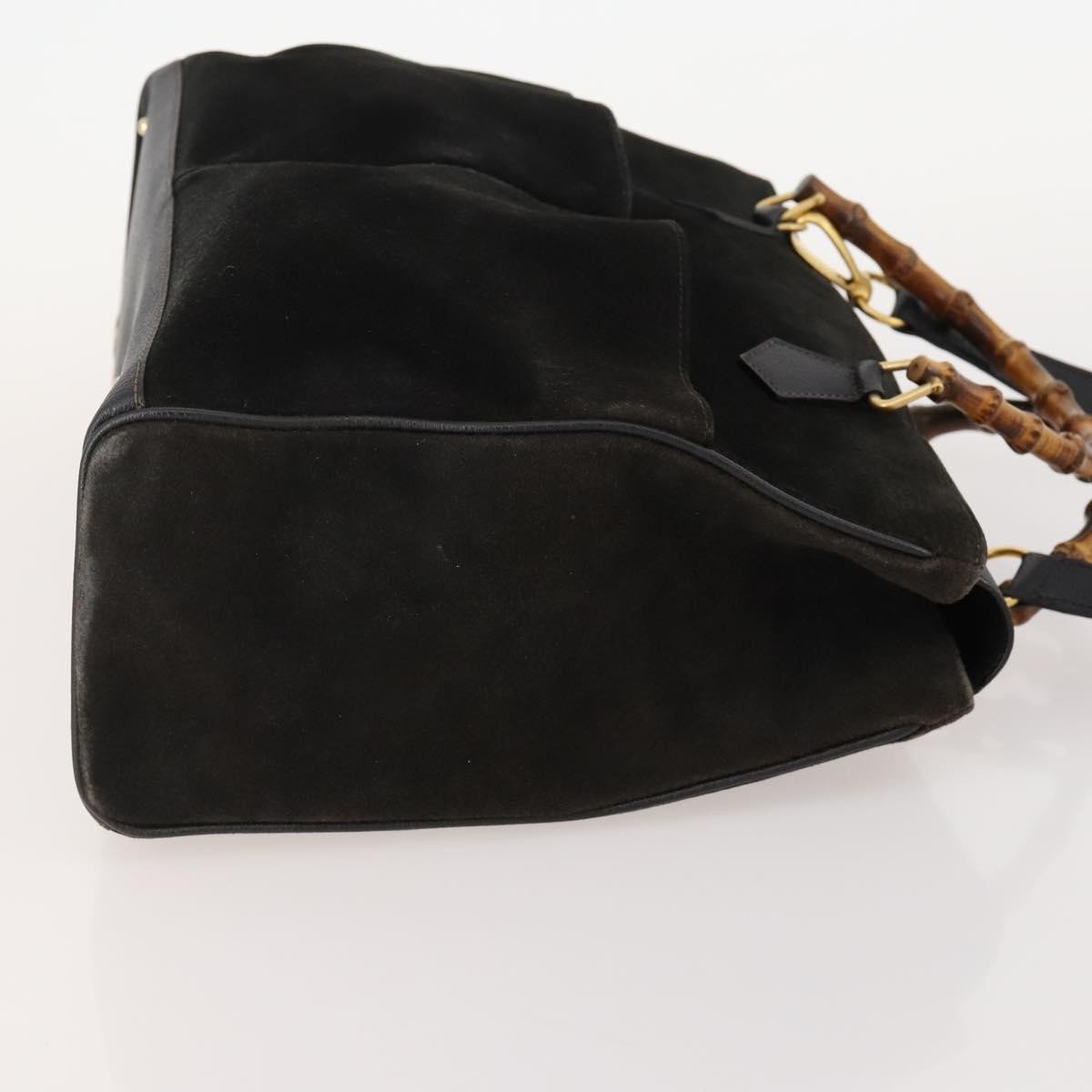 Gucci Vintage Diana Bamboo Top Handle Tote Ostrich Medium Zwart