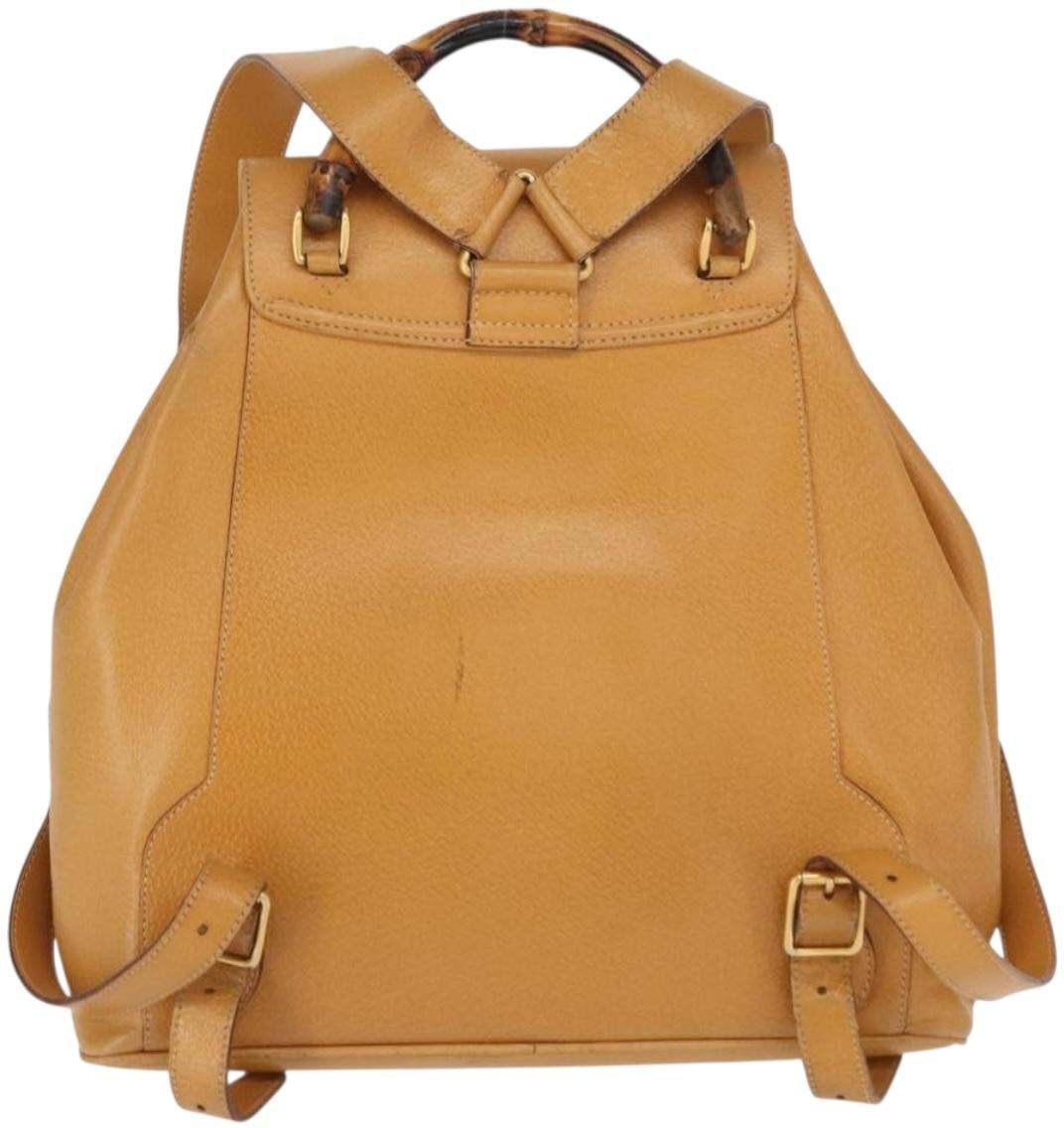 Gucci Vintage Bamboo Leather Bruin