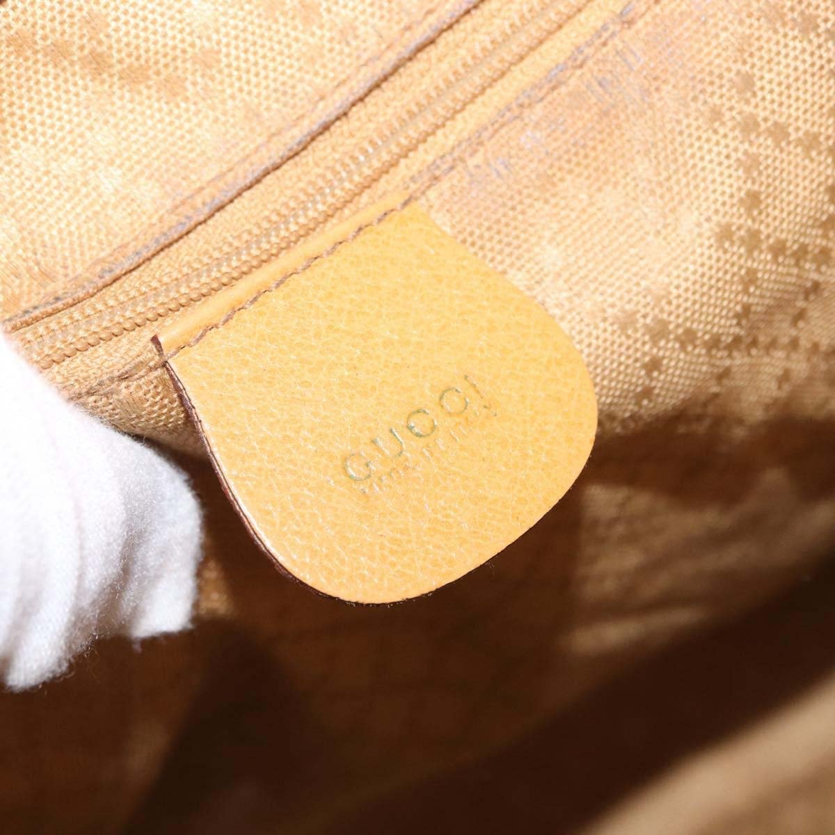 Gucci Vintage Bamboo Leather Bruin