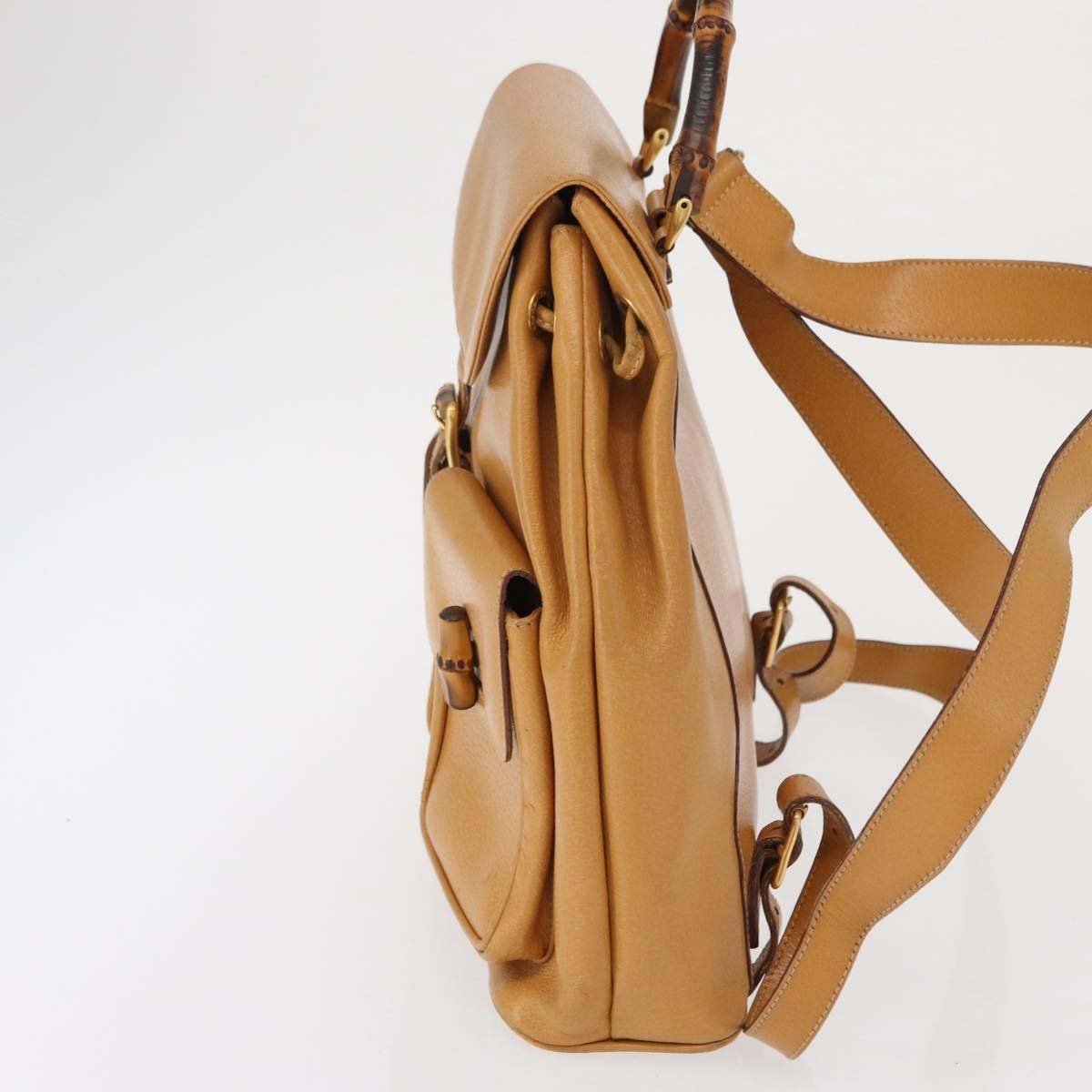 Gucci Vintage Bamboo Leather Bruin