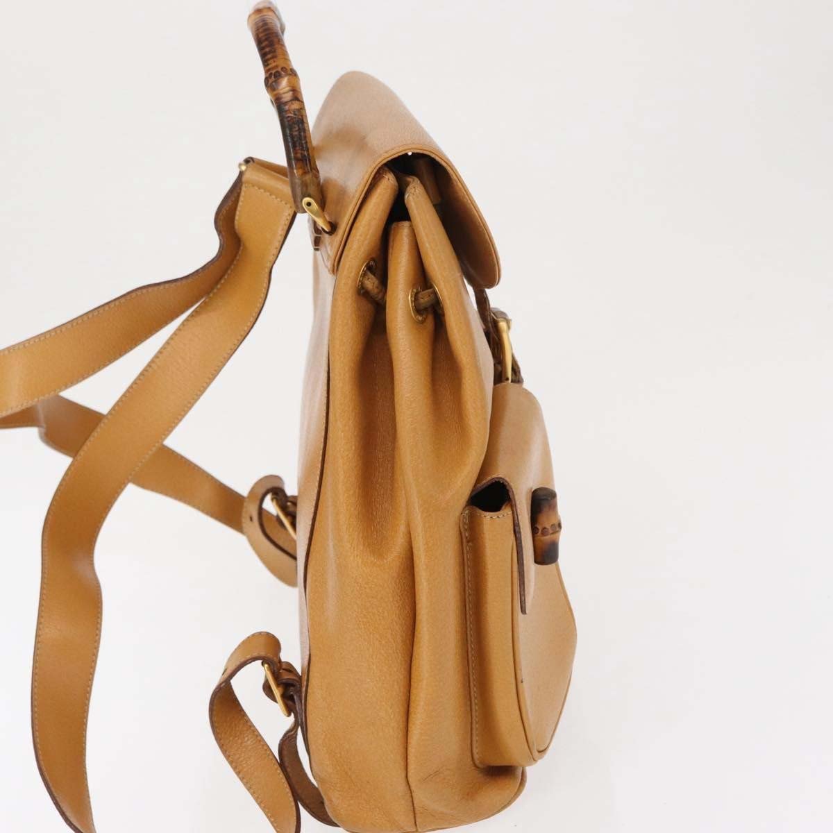 Gucci Vintage Bamboo Leather Bruin