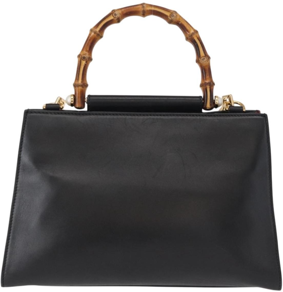 Gucci Gucci Nymphaea Top Handle Bag Leather Medium Zwart