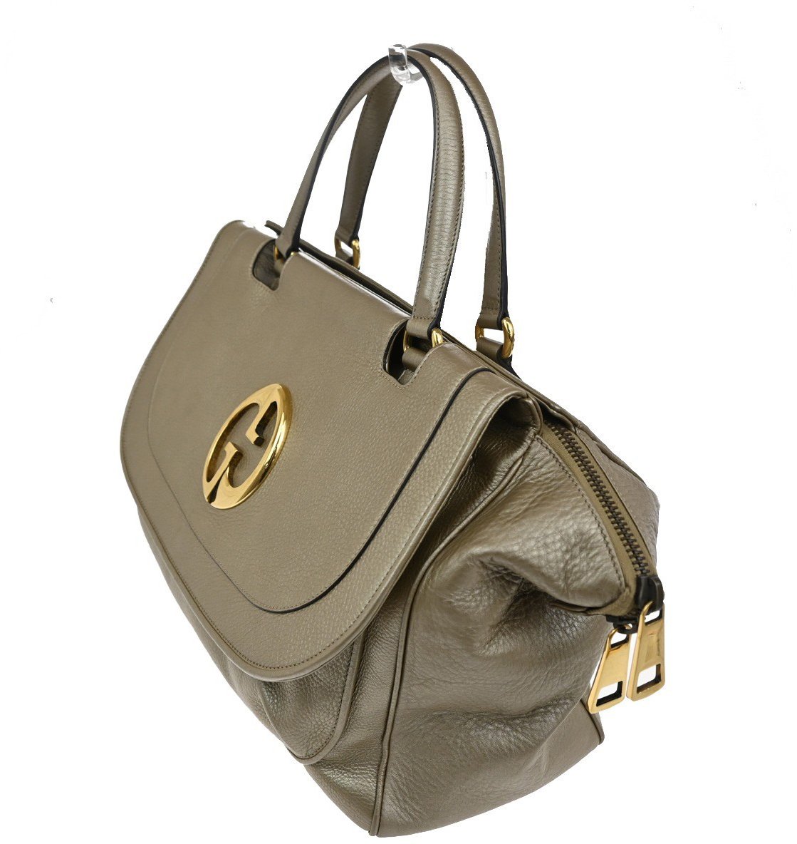 Gucci Gucci 1973 Top Handle Bag Leather Medium Goud