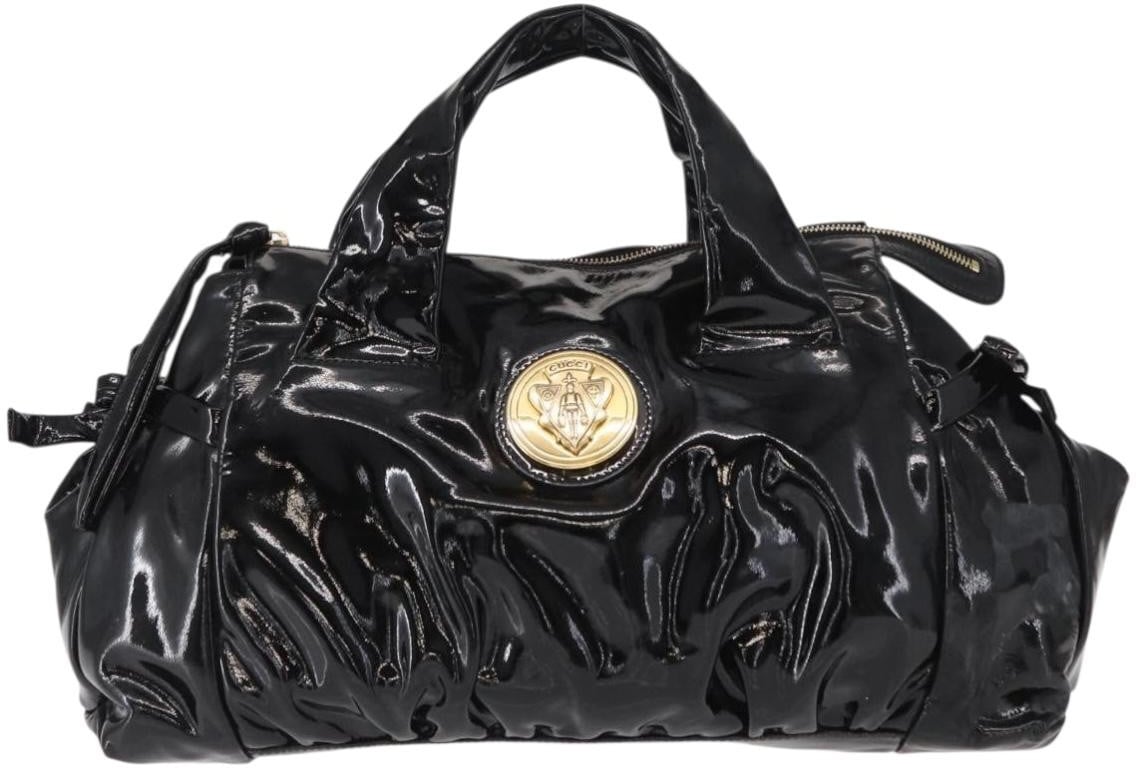 Gucci Gucci Hysteria Convertible Top Handle Bag Patent Small Zwart
